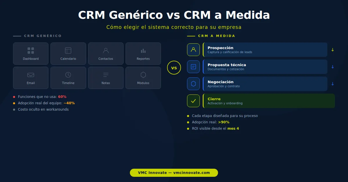CRM a Medida vs CRM Genérico Cómo Elegir el Sistema Correcto